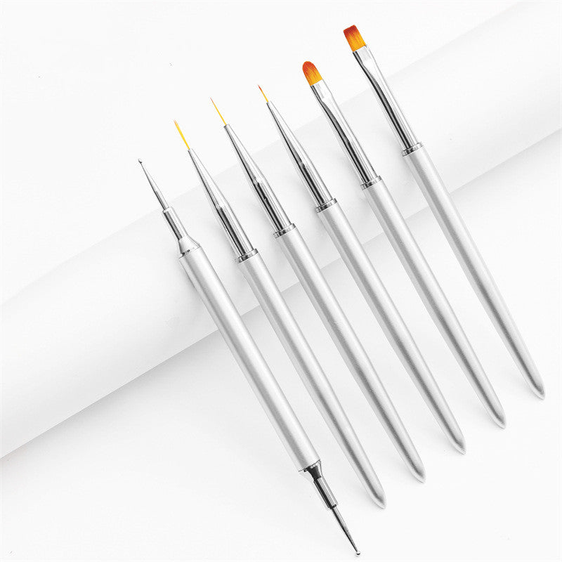 6 pcs nail brush double-headed drill pens nail brush sets